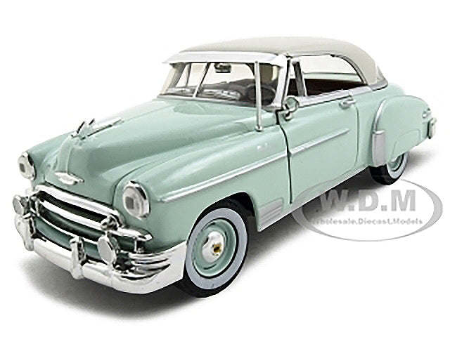 1950 Chevrolet Bel Air Green with Cream Top 1-24 Diecast Model Car by Motormax