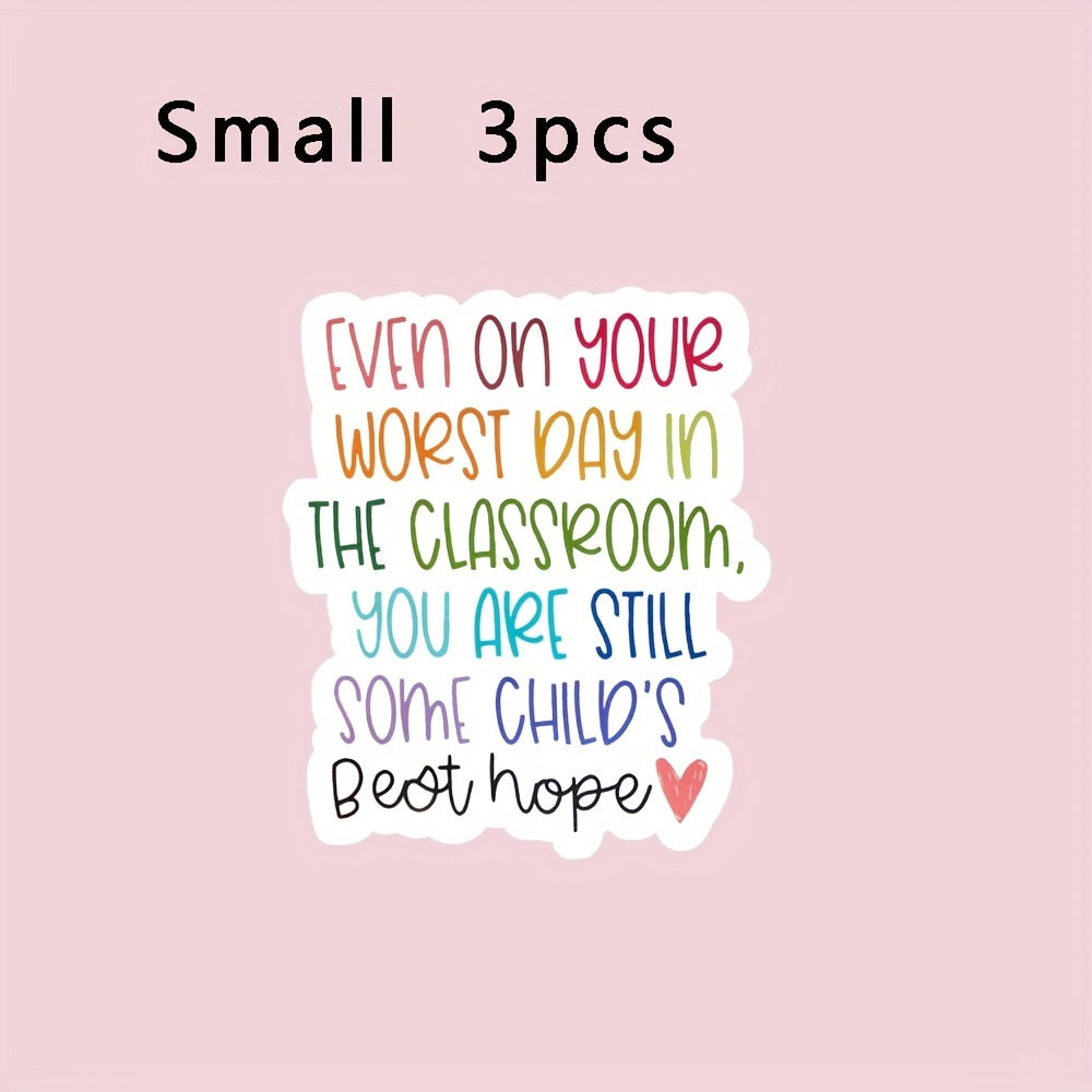 TEMU 3pcs Vinyl Motivational Teacher Sticker: ' On Your Worst Day , You Are Still 's Best ' - Suitable For Car Stickers, Laptops, Water Bottles, Car