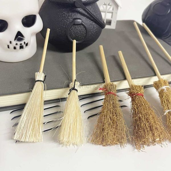 Other Festive Party Supplies 6-12-22pcs Mini Broom Witch Straw Brooms DIY Hanging Ornaments for Kids Halloween Party Decoration Costume Prop