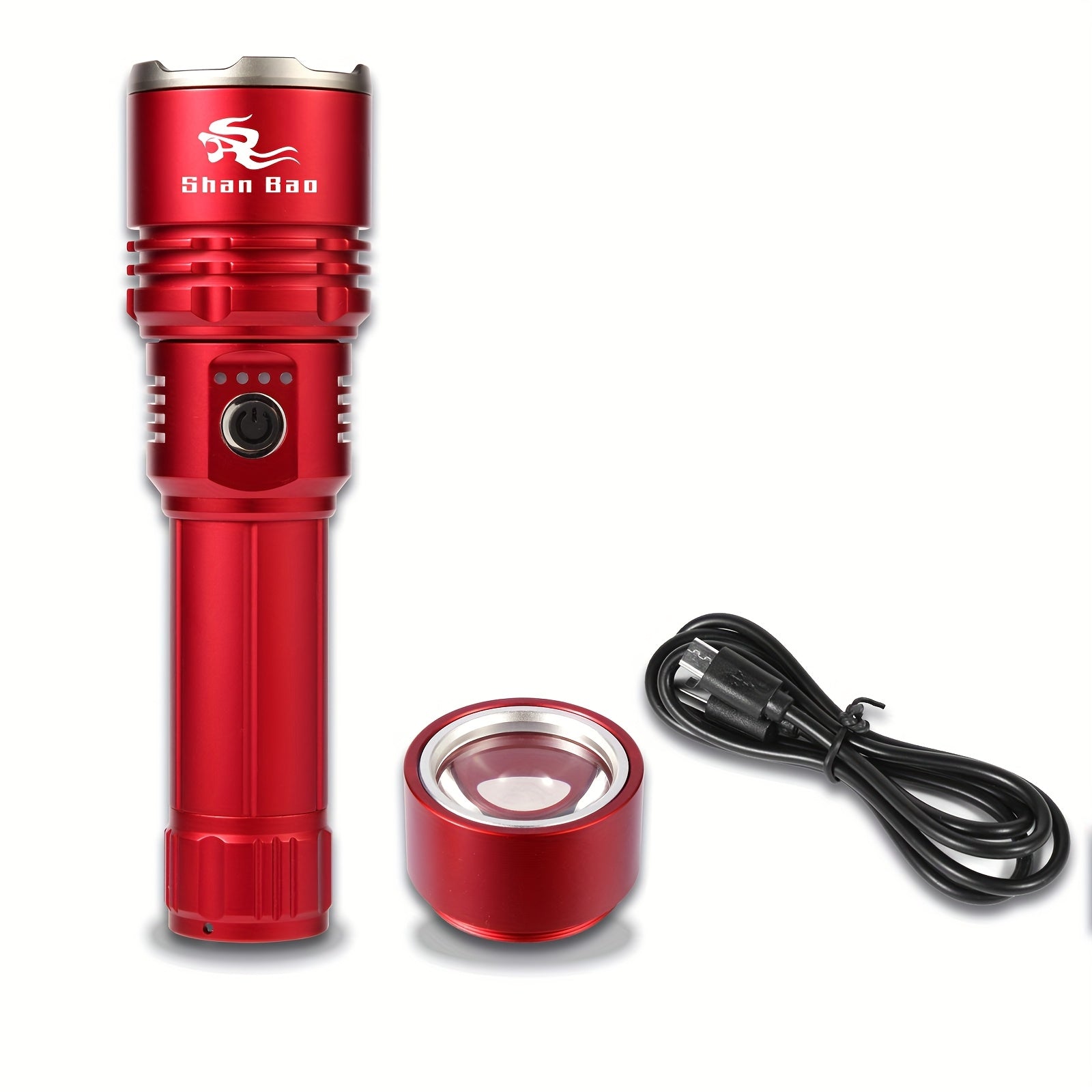 TEMU Bao Glare Cannon Flashlights Rechargeable Outdoor Superpowerful Can Ignite Fire, Survival Equipment, Beam, , Durable Build, Led Torch, Bright