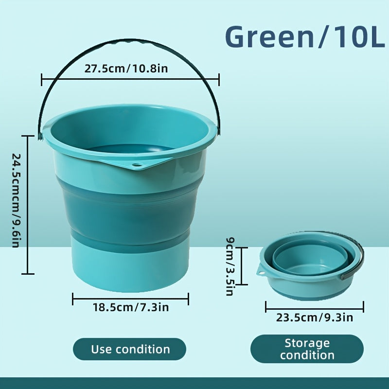 TEMU 1pc Telescopic Folding Bucket, Durable Thickened Plastic, Collapsible Water Container, With Plastic Handle, For Fishing, Car Washing, Foot Bath,