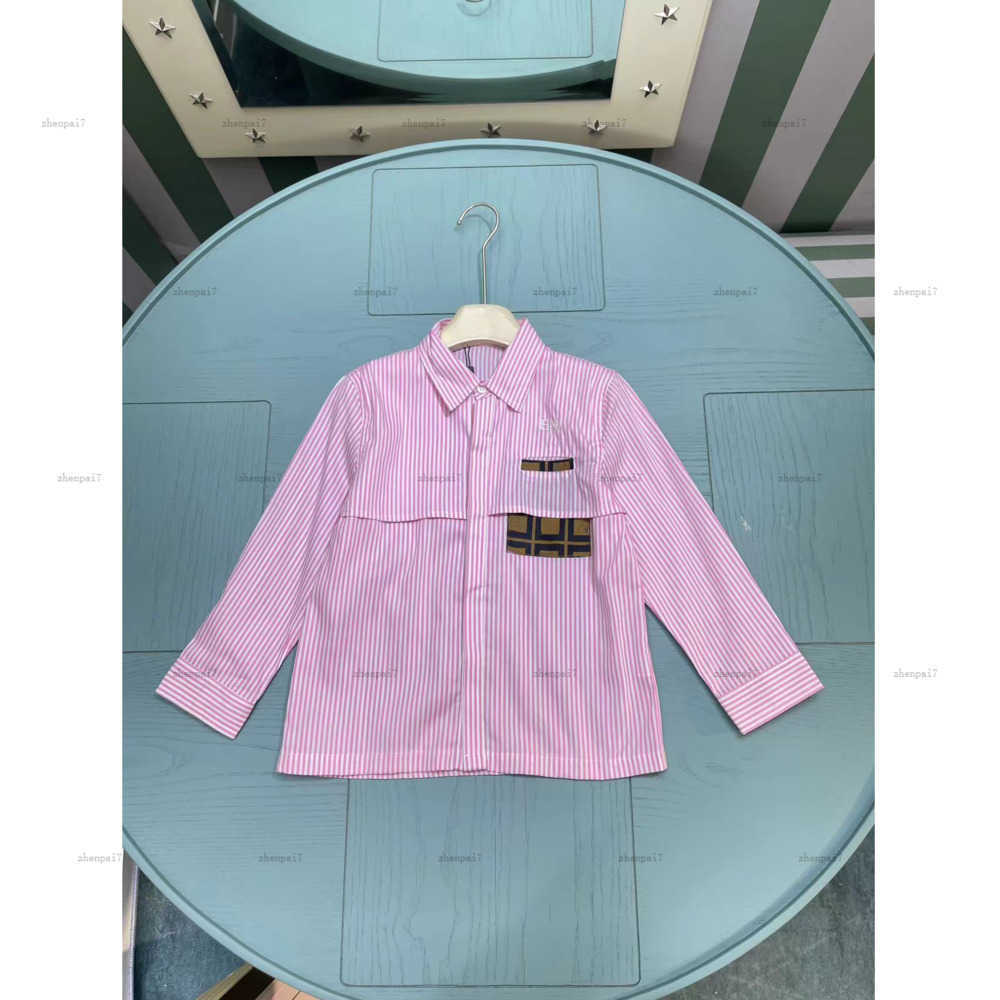 Top baby shirt Vertical pattern design lapel shirt high-quality kids designer clothes child cardigan Multiple styles girls boys Blouses