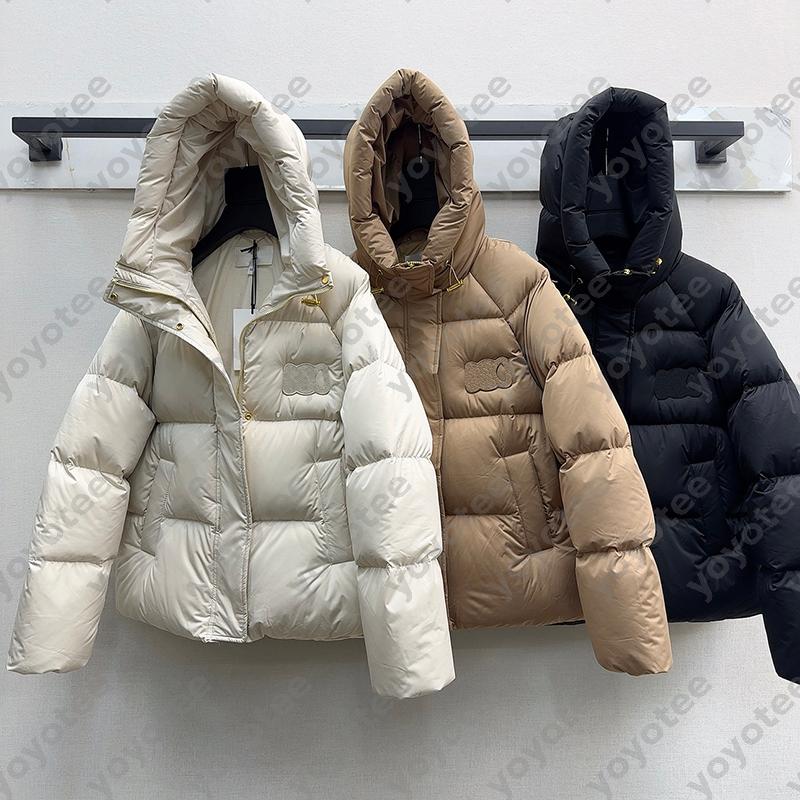 Fashion Designer Womens Down Jacket Winter Cold Jacket 2025 Autumn New Womens Down Cotton Jacket With Hood Thick Warm Jackets
