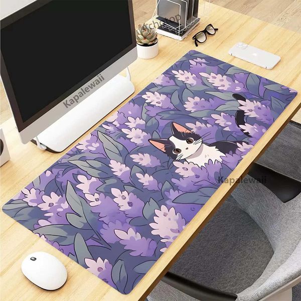 Colorful Cat Pink Cute Kawaii Mousepad Gaming Speed Keyboard Pads Mouse Pad XXL Rubber Carpet Locked Edge Mouse Mat 900x400mm O250118