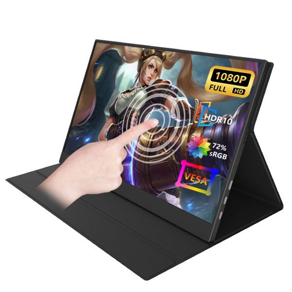 14inch portable monitor 1080P FHD Laptop monitor Type-C HDM Computer Monitor HDR eye protection exterior screen with smart case for PC Mac X