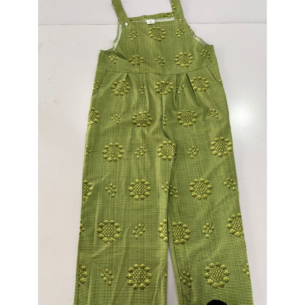 (831) European and American Summer Printed Button-up Suspenders Casual Pants