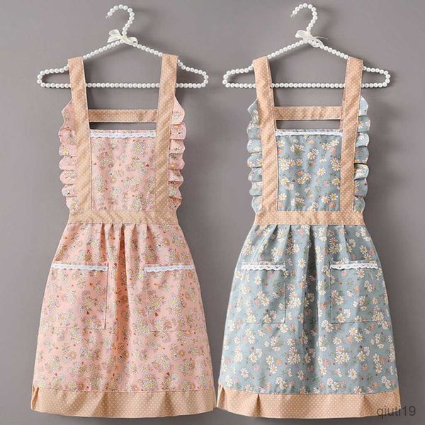 Kitchen Apron Retro woman Floral Aprons Apron For Women kitchen apron Cooking Baking Restaurant apron Kitchen Accessories Overalls R230707