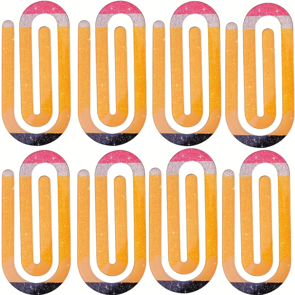 TEMU 8pcs Pencils Paper Clips School Suppliers Book Lover Accessories Trendy And Stylish Designs