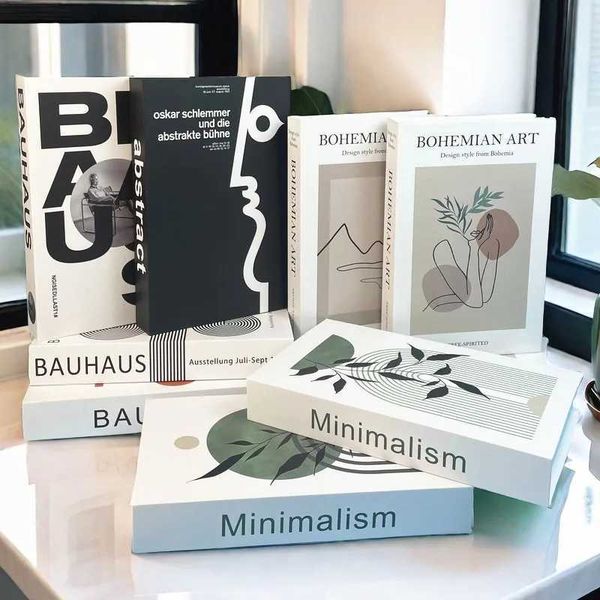 Abstract Picasso Matisse Boho Fake Book Storage Box Bauhaus Geometry Decorative Coffee Table Books Bedroom Home Decor Faux LivreXJ241228