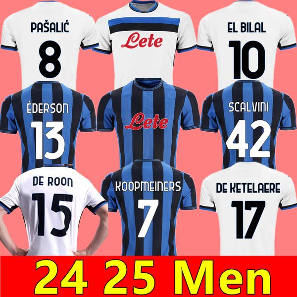 24 25 Atalanta FC Mens Soccer Jerseys PALOMINO LOOKMAN EL BILAL KOOPMEINERS PASALIC ROON BAKKER DE KETELAERE HOLM Home Away Football Shirts