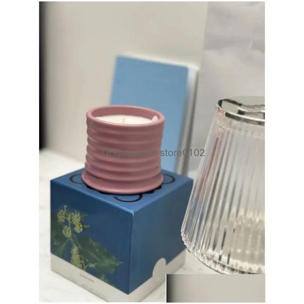 Scented Candle Spain Scented Candles Pottery Jar Top Quality Fragrance Candle Ivy Aromatherapy Gift Box Home Decoration Christmas Drop Deliv