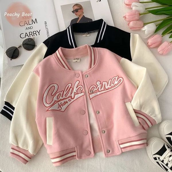 Fashion Baby Girl Cotton Jacket Infant Toddler Child Outwear Spring Autumn Baseball Uniform Casual Baby Clothes Coat 2-10Y 250114