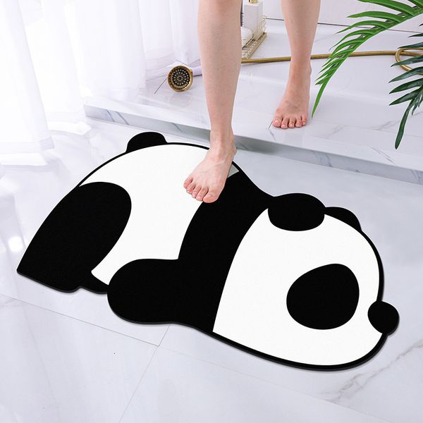 Bath Mats Quick Drying Cute Cat Dog Panda Super Absorbent Anti-Slip Skin Floor Toilet Carpet Home Decor Rug 221123