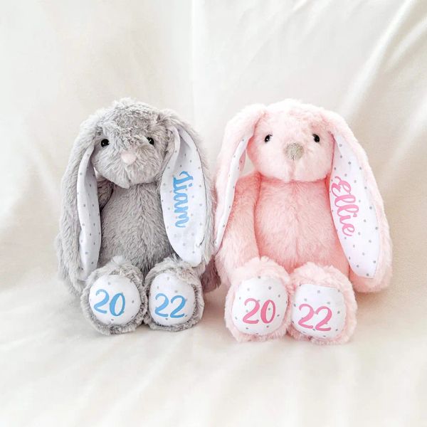 Bunny Sublimation Easter Plush long ears bunnies doll with dots 30cm pink grey blue white rabbite dolls for childrend cute soft plush toys 0