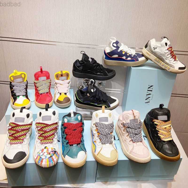 Luxury Lanvins Dress Shoes Designer Men Women Shoe 2023 Training Curb Versatile Skateboarding Sneaker Bread Sneakers
