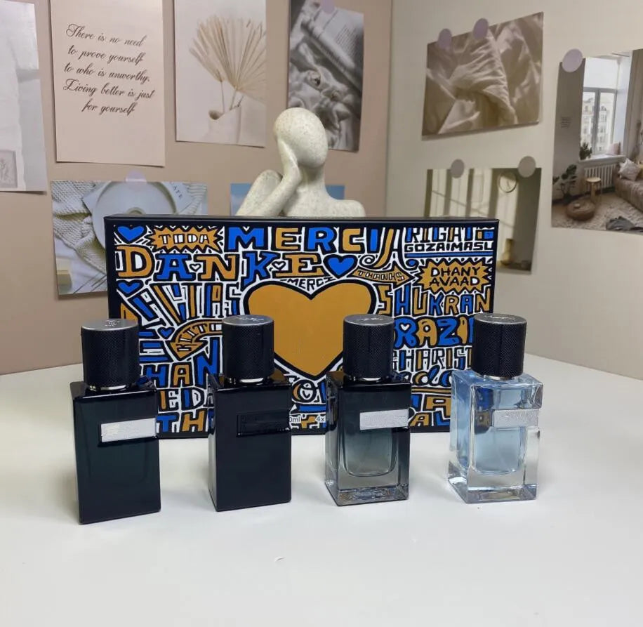 Men Perfume Set 30mlX4 Gift Box Perfume Fashion Gift Lasting Good Smell Parfum Eau De Toilette EDP Men Body Spray Fast shipping