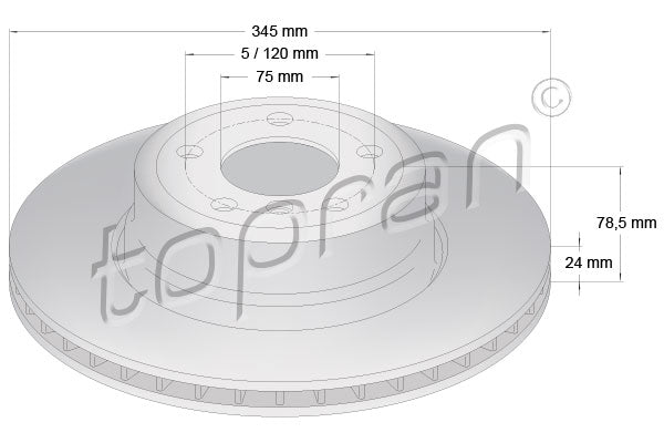 Brake Disc TOPRAN 502 105