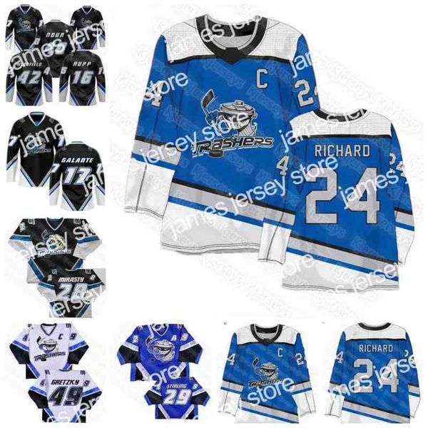 College Hockey Wears Danbury Trashers Jersey 49 Brent Gretzky GALANTE Brad Wingfield Rumun Ndur Luke Sellars Regan Kelly Mike Rupp Scott Sti