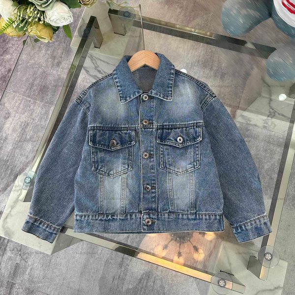 New kids Denim jacket designer baby clothing Size 110-150 boys girls coat White letter printing child Outerwear