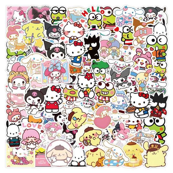 100PCS Cartoon Cute Graffiti Notebook Lage Sticker Wholesale PVC Waterproof Stickers