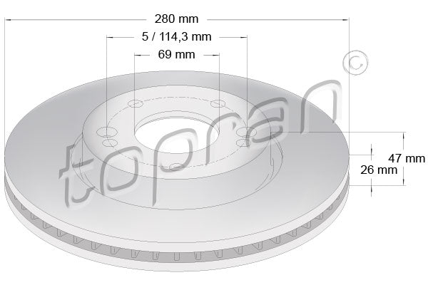 Brake Disc TOPRAN 820 376