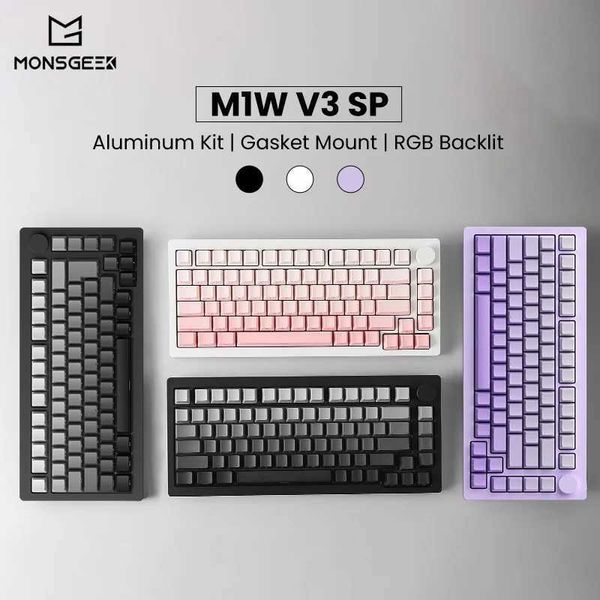 MonsGeek M1W V3-SP Multi-mode Mechanical Keyboard ISO-ANSI Layout Aluminum Case Gasket Hot Swap RGB With Side-printed KeycapsCL240709