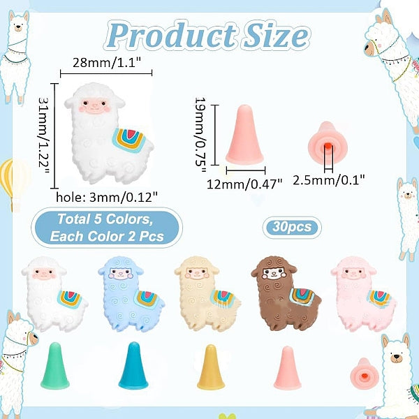 Silicone Alpaca Shape Knitting Needle Stoppers
