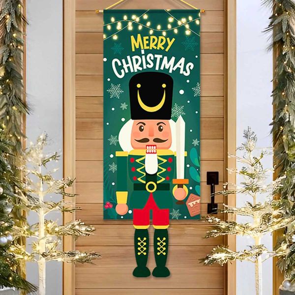 Christmas Green Nutcracker Hanging National Flag Navidad Natal Christmas Pendant Family Merry Christmas Decoration 2024 Happy New Year 2025