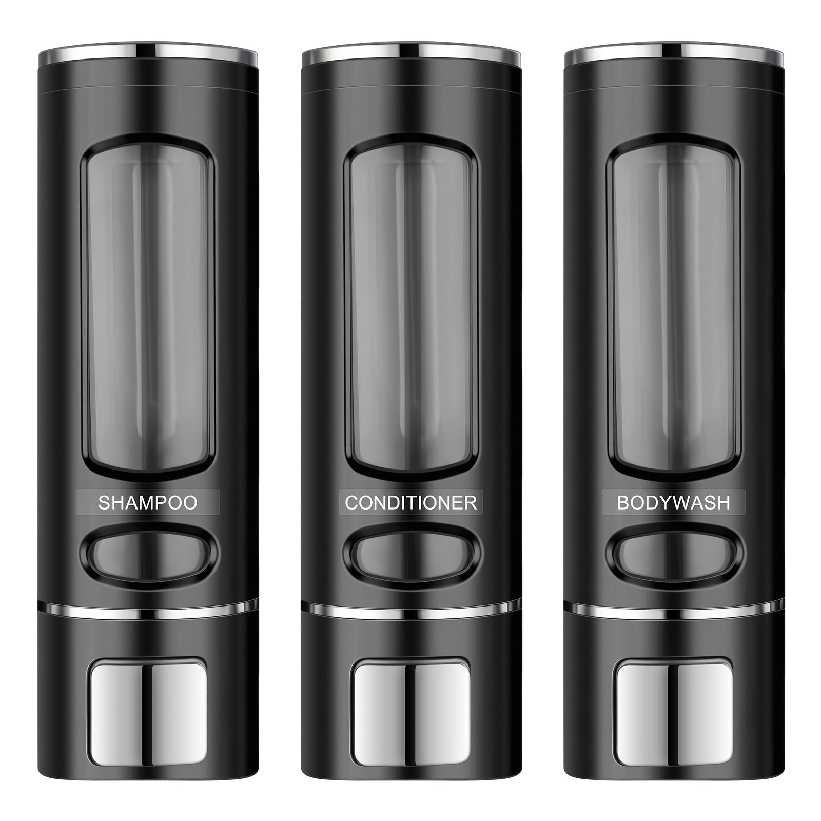 TEMU Shampoo And Conditioner Dispenser, 3-in-1 Shower Shampoo Dispenser 3 Chamber No Drill Shampoo Dispensers For Shower Wall Mounted Body Wash