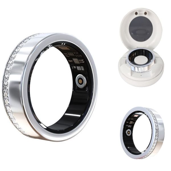 Diamond Smart Ring for Women Activity Tracker Heart Rate Monitor Sleep Monitoring Smartring Fitness Sport Exercise Tracker for Android IOS L