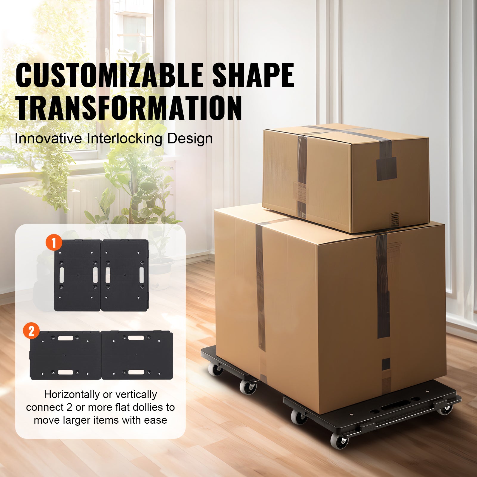 TEMU Vevor Furniture Dolly, 500 Lbs Capacity Each Count, Furniture Mover With Wheels, Portable Moving Rollers 4 Wheels Heavy Duty, Small Flat With