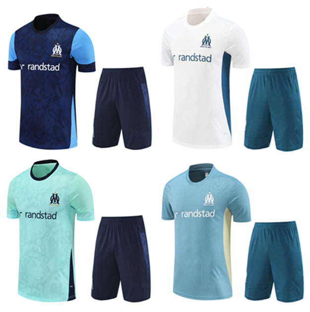 2025 26 kids men Mmarseille tracksuits GREENWOOD BALERDI MarseilleES survetement 2024 25 26 soccer Training Olympique OM short sleeves Sportswear jo