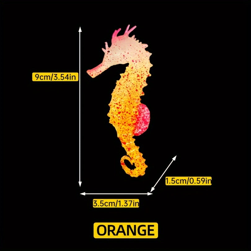 TEMU 1pc-2pcs Luminous Seahorse Fish Aquarium Ornament Underwater Seahorse Decoration