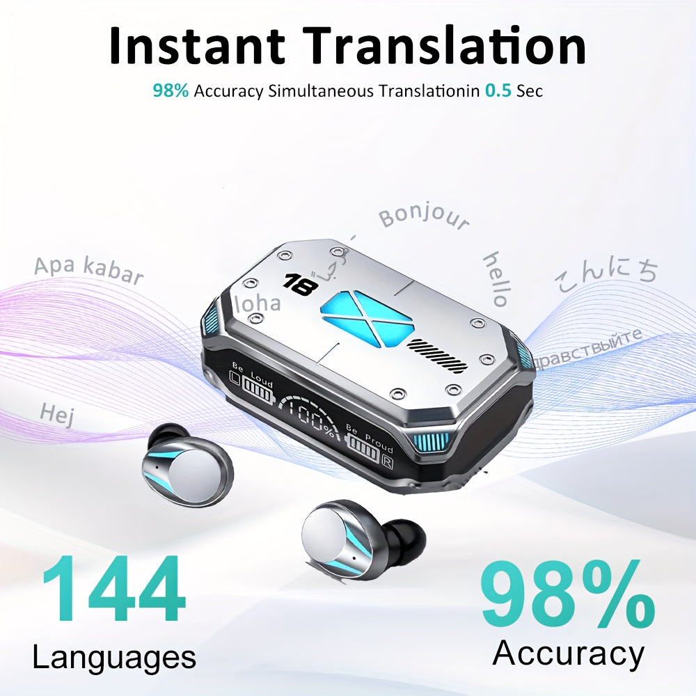 TEMU Ai Translation Earbuds — Real-time Translation 144 Languages In-ear Design Perfect Music Calls Sports Driving Travel