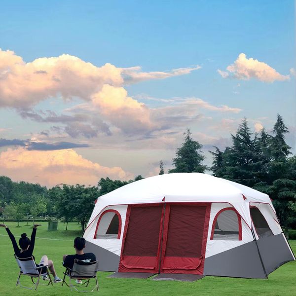 ddmyoutdoor China domestic outdoor camping tent Tents for 8-10 person instant glamping rooftop tent with screen porch and air conditioner po
