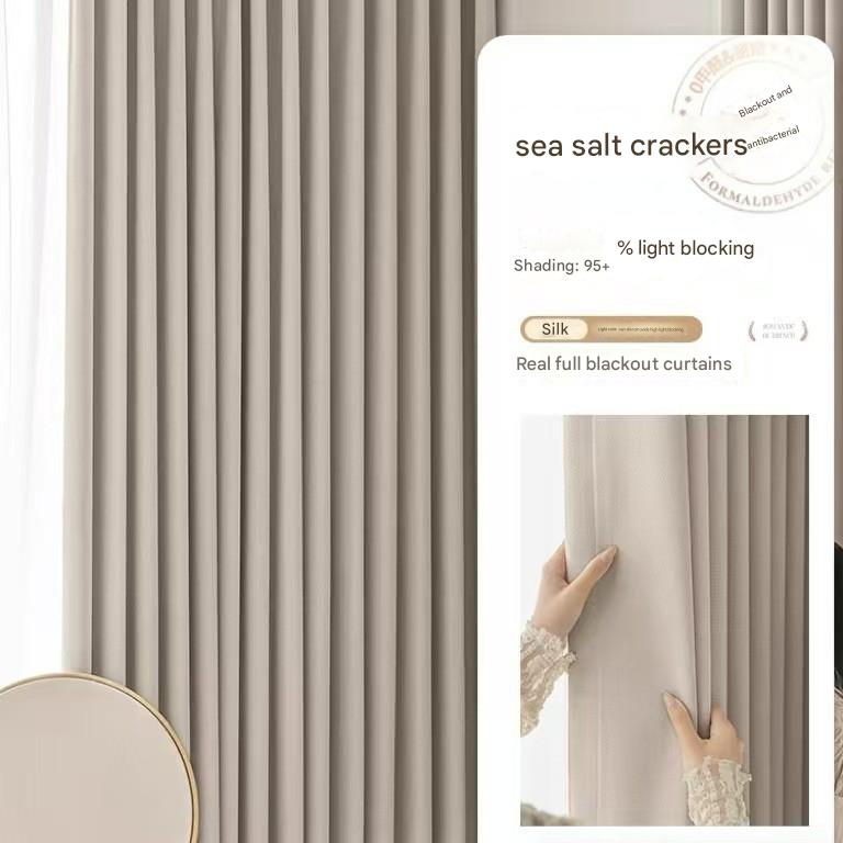 YL-36961 new cotton and linen full blackout curtains bedroom living room bay window thickened sunshade and heat insulation curtain