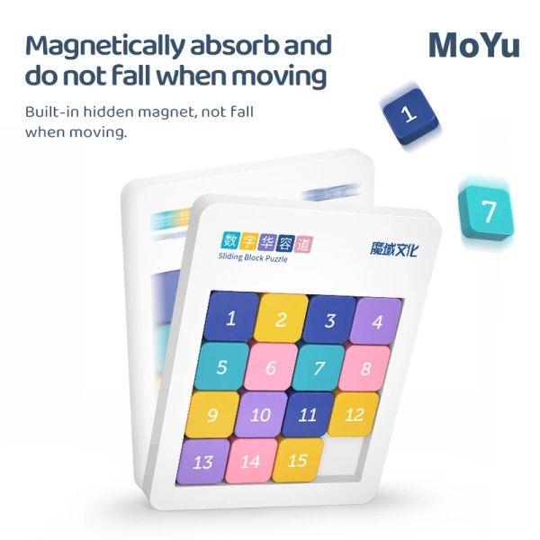 MoYu Montessori Digital Huarong Road Jigsaw Magnetic Puzzle Games Toys for Children Educational Intelligence Wooden Toys