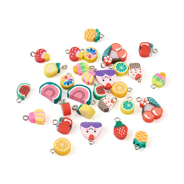 150Pcs 15 Style Handmade Polymer Clay Charms