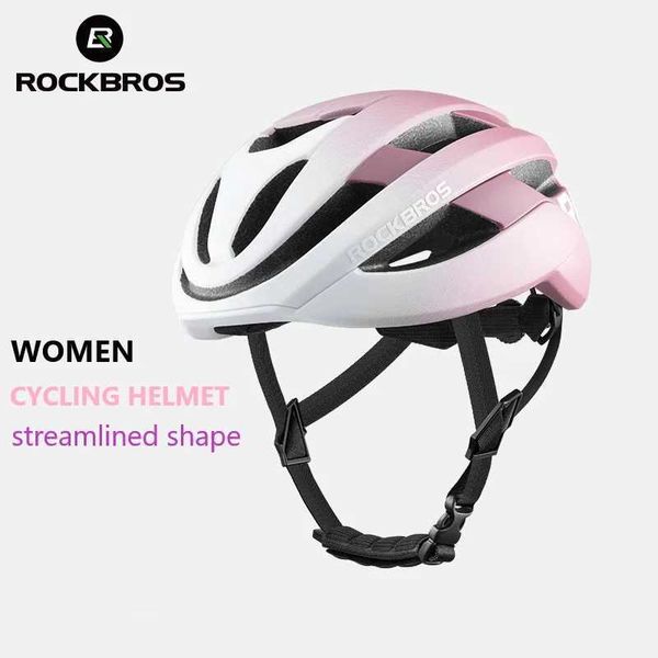 Cycling Helmets ROCKBROS Women Cycling Helmet Integrally-molded Ultralight MTB Road Bike Helmet For Female Breathable Streamlined Bicycle He