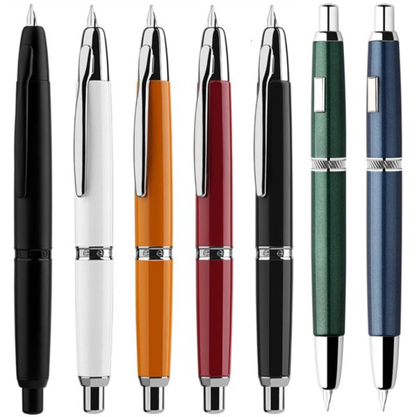Fountain Pens MAJOHN A1 Press Metal Retractable Fine Nib 0.4mm WIth Clip-No Clip Ink Office School Writing Gift 221122
