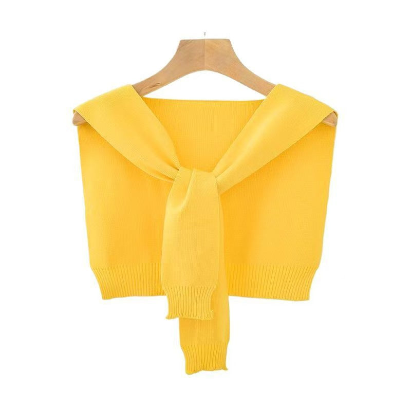 K994 Classic striped outerwear shawl for women Spring and autumn all-match false collar decorative waistcoat empty shoulder multifunctional scarf