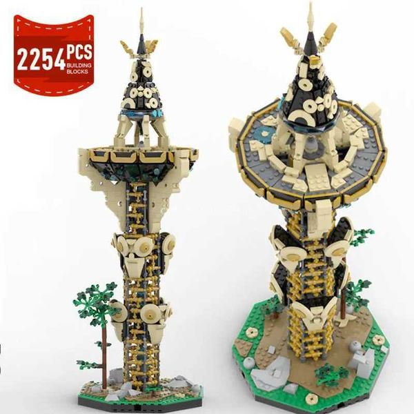 Sheikah Zeldaed Moc Tower House Model Building Blocks Set Game Architecture MOC-139323 129936 Assemble Bricks Toy Birthday GiftsY241106IVP3