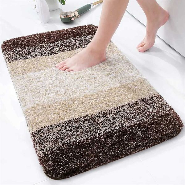 Olanly Luxury Bath Mat Microfiber Absorbent Bathro Rug Shower Foot Mat Non-Slip Soft Living Ro Floor Plush Carpet Decoration Z250211