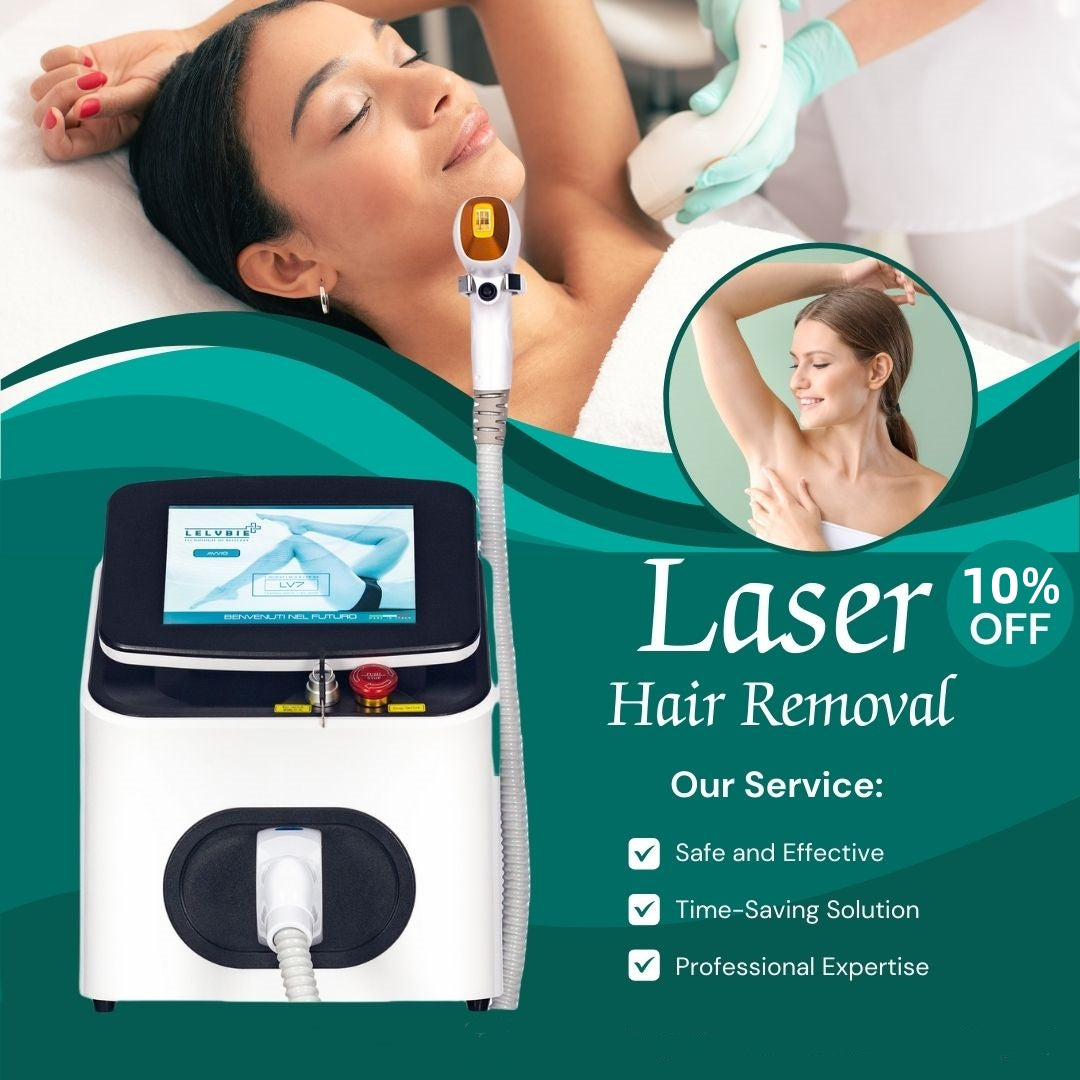 Ice Cooling Diode Laser Hair Removal System Providing Painless Experience and Effective Hair Reduction for Professional and Home Use
