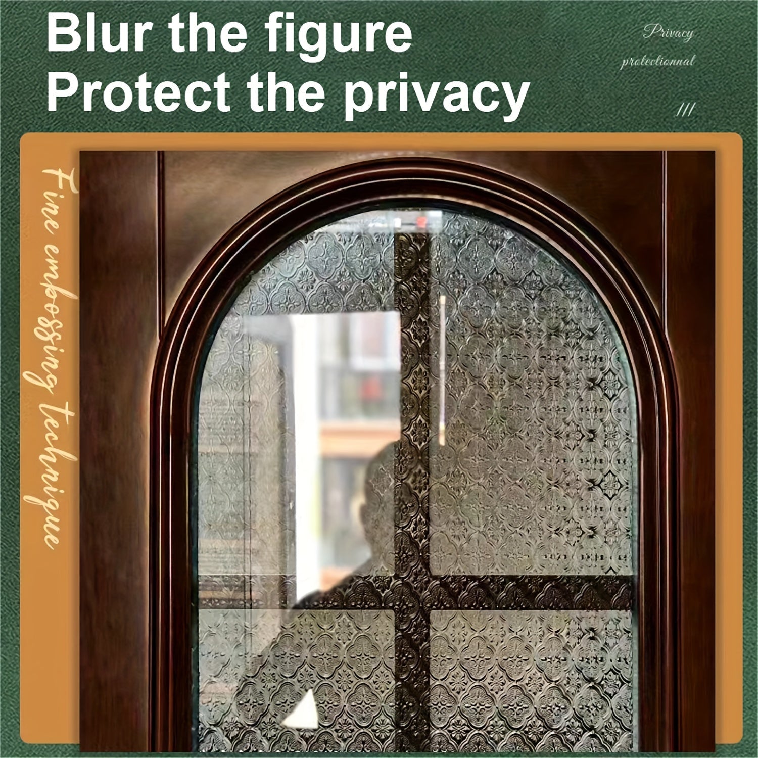 TEMU 1 Roll Vintage Glass Film, Decorative Window Sticker, Privacy Film For Cabinets And Doors, Pvc, 10mil , Decorative Glass Decal|aesthetic Window