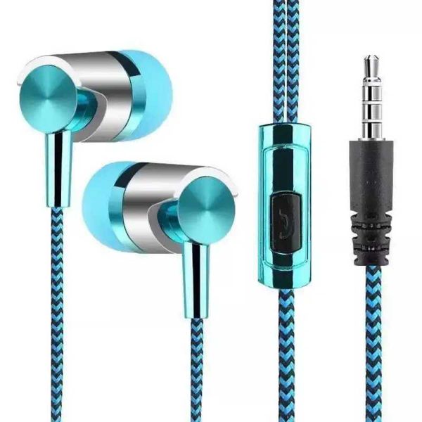 Universal In-ear Headset Braided Cord With Microphone 3.5mm Jack Bass Stereo Wired Control Sports Earphone For Smart Phone Y240823