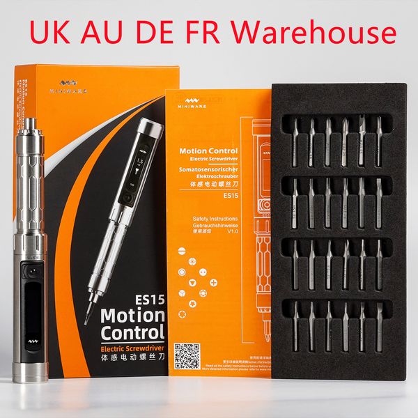 Electric Drill MINIWARE ES15 intelligent Motion Control Electric Screwdriver USB Chargeable Cordless Screwdriver 24pcs 4mm Bit Set LED light