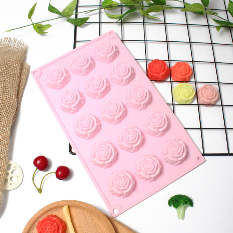 Food Grade Silicone Bakeware with Rose Design for Homemade Desserts