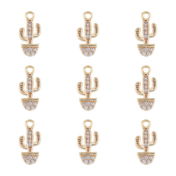 10 Stk. Messing Micro Pave klar Zirkonia Charms