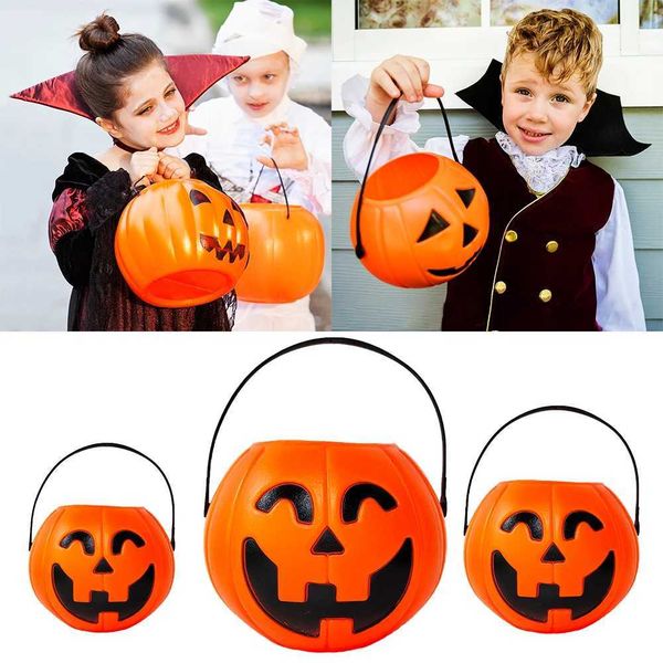 Other Event Party Supplies Halloween Pumpkin Bucket for Candy Snack Gift Holder Portable Boxes s Trick or Treat Packaging Halloween Decorati